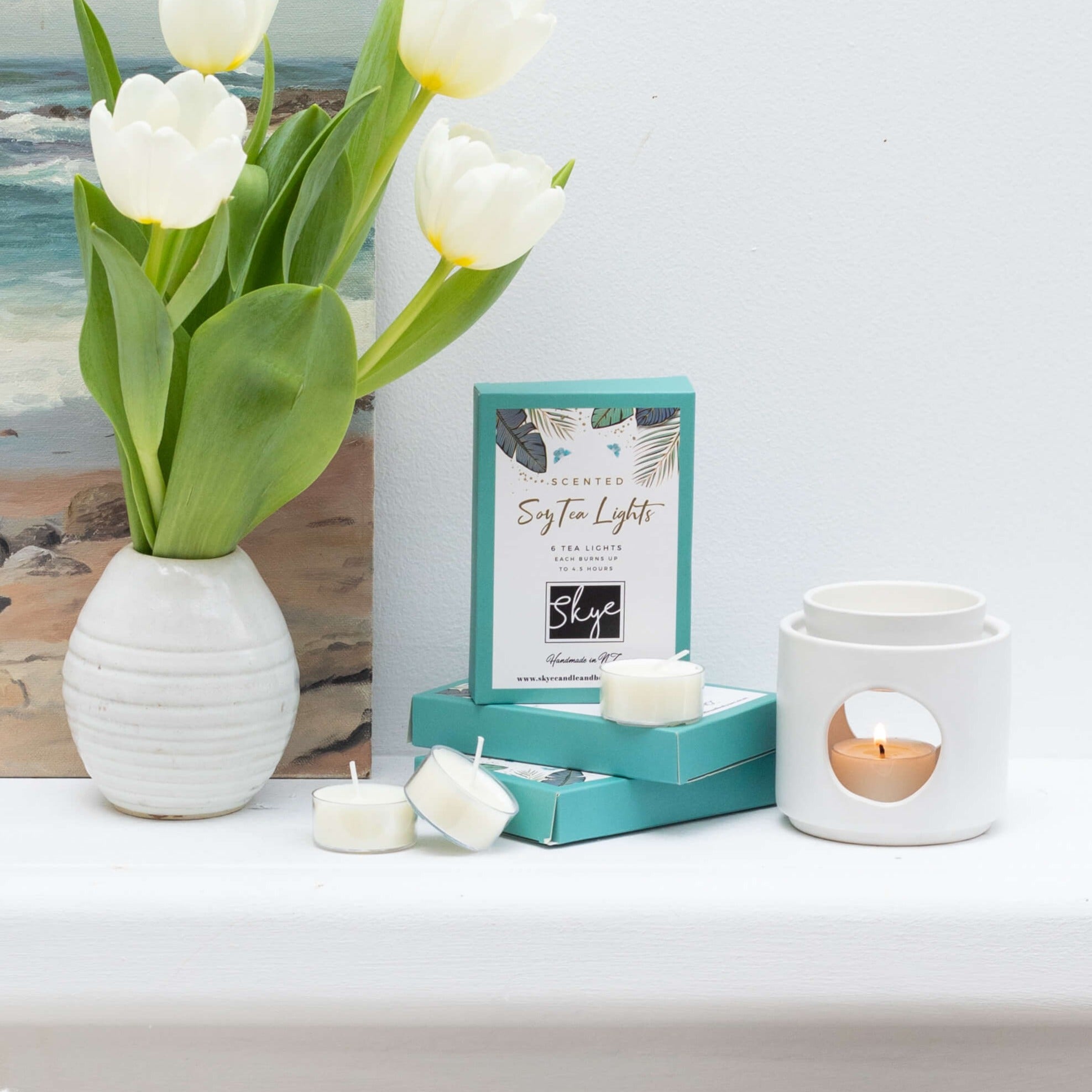 watermelon scented soy tea light