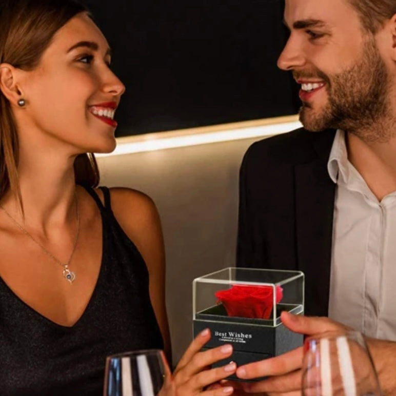 Preserved Rose Necklace